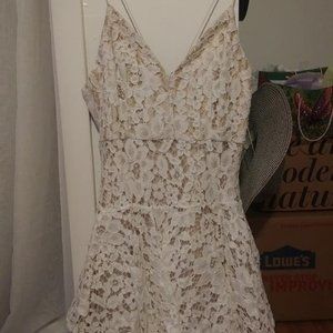 Luxxel White Lace Cocktail Mini Dress